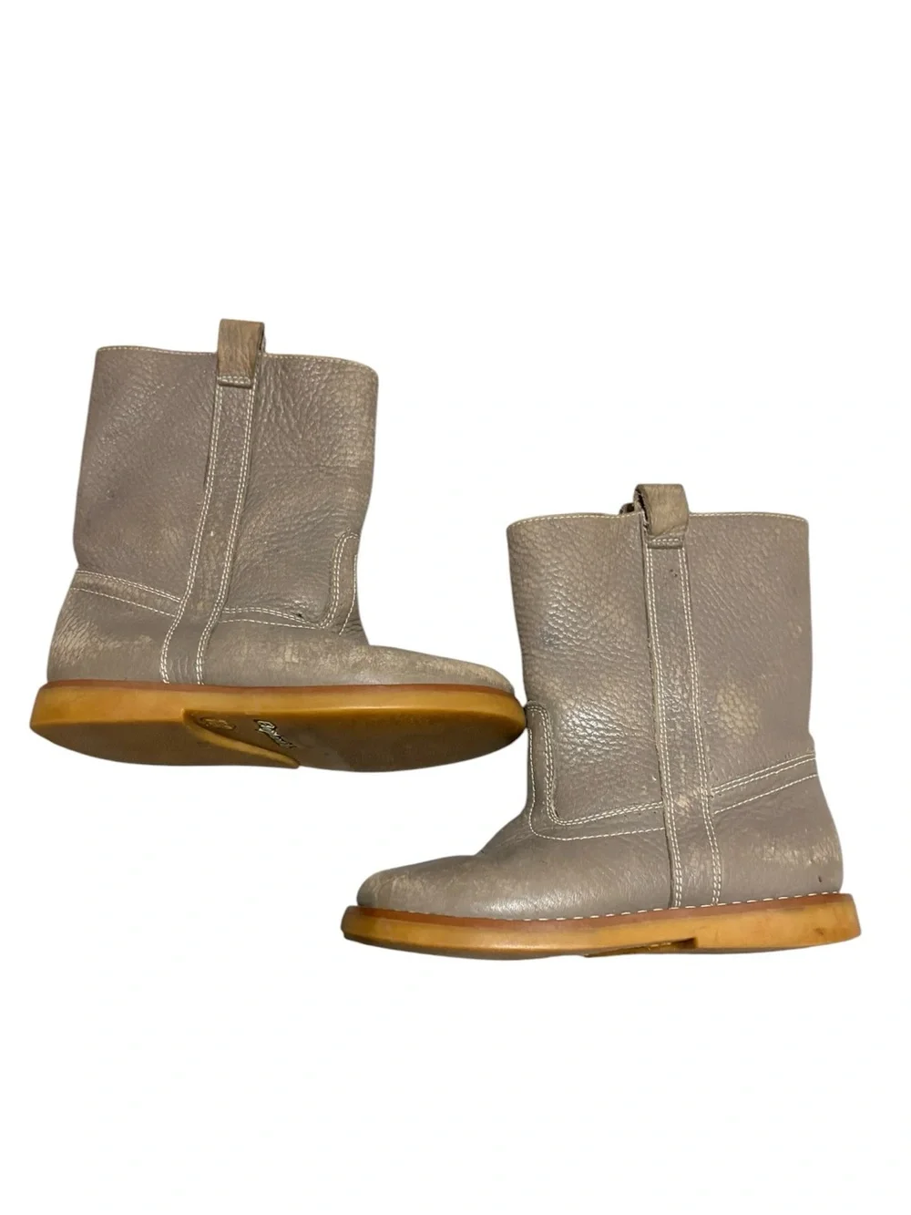 Elephantito Taupe Leather Pull-On Kids Boots 10